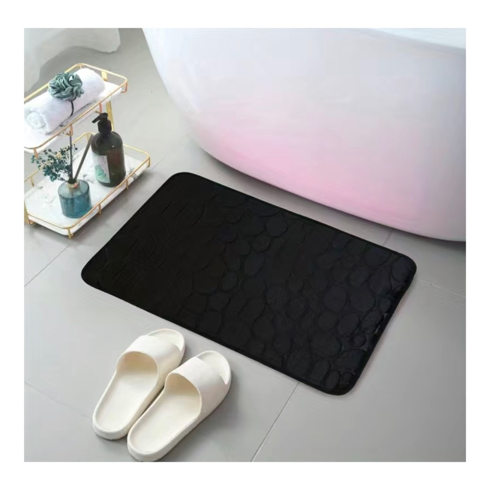 2pcs Non-Slip Flannel Pebble Bathtub Mat